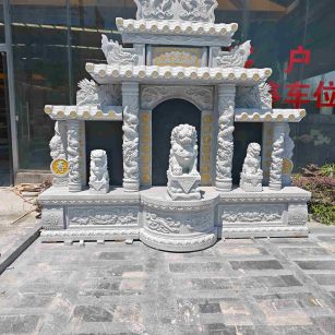 江门芝麻白中国黑石材套墓 花岗岩墓碑