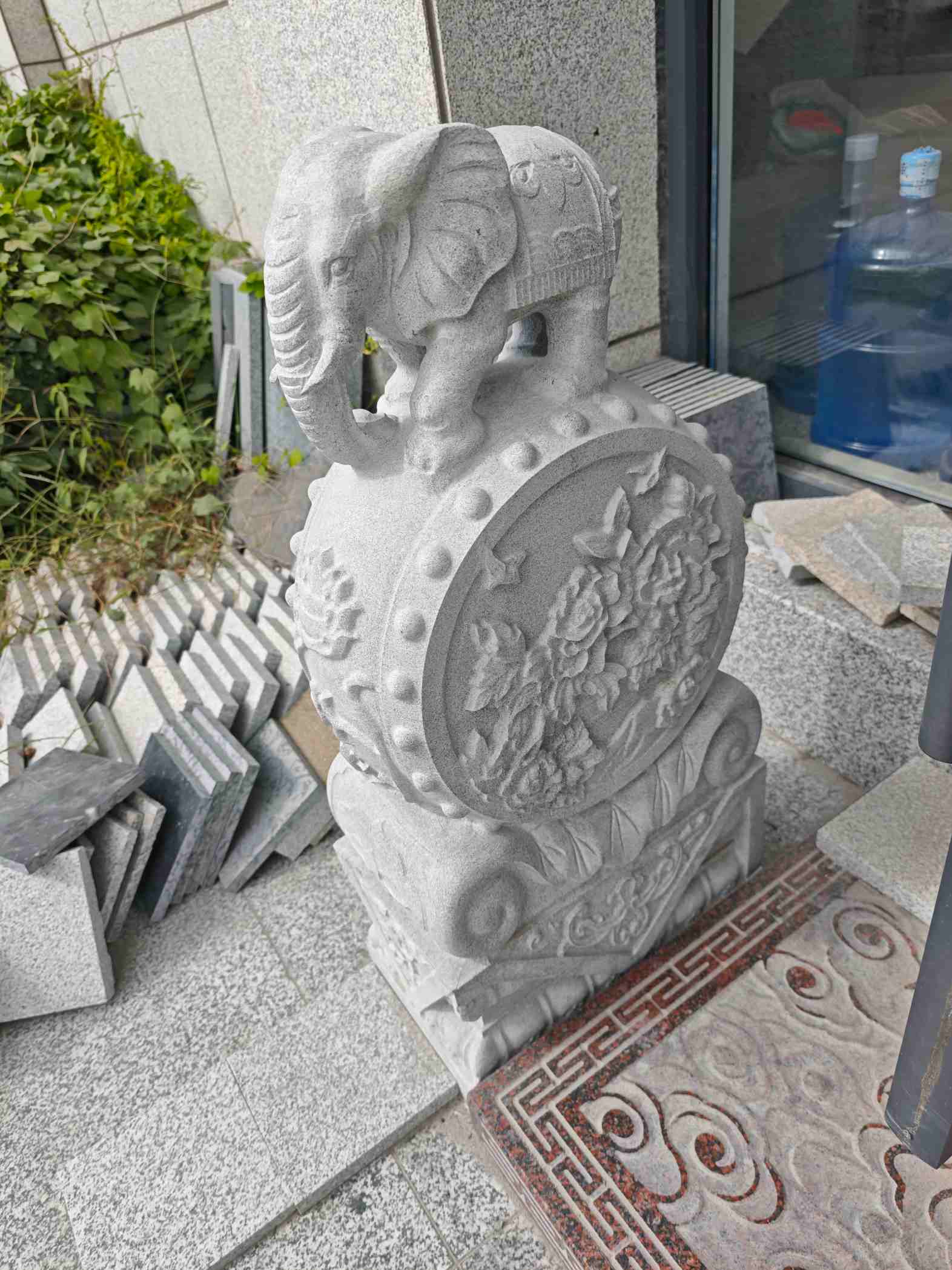 江门芝麻白抱鼓石 庭院抱鼓石