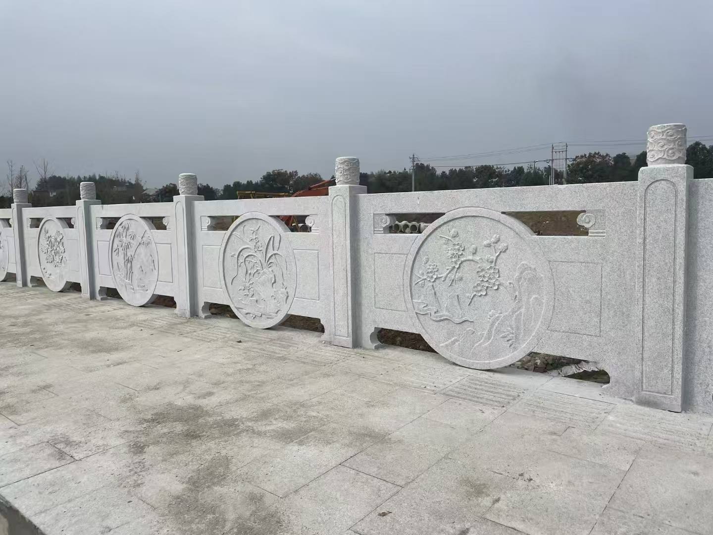 江门芝麻白河道栏杆 石材栏杆